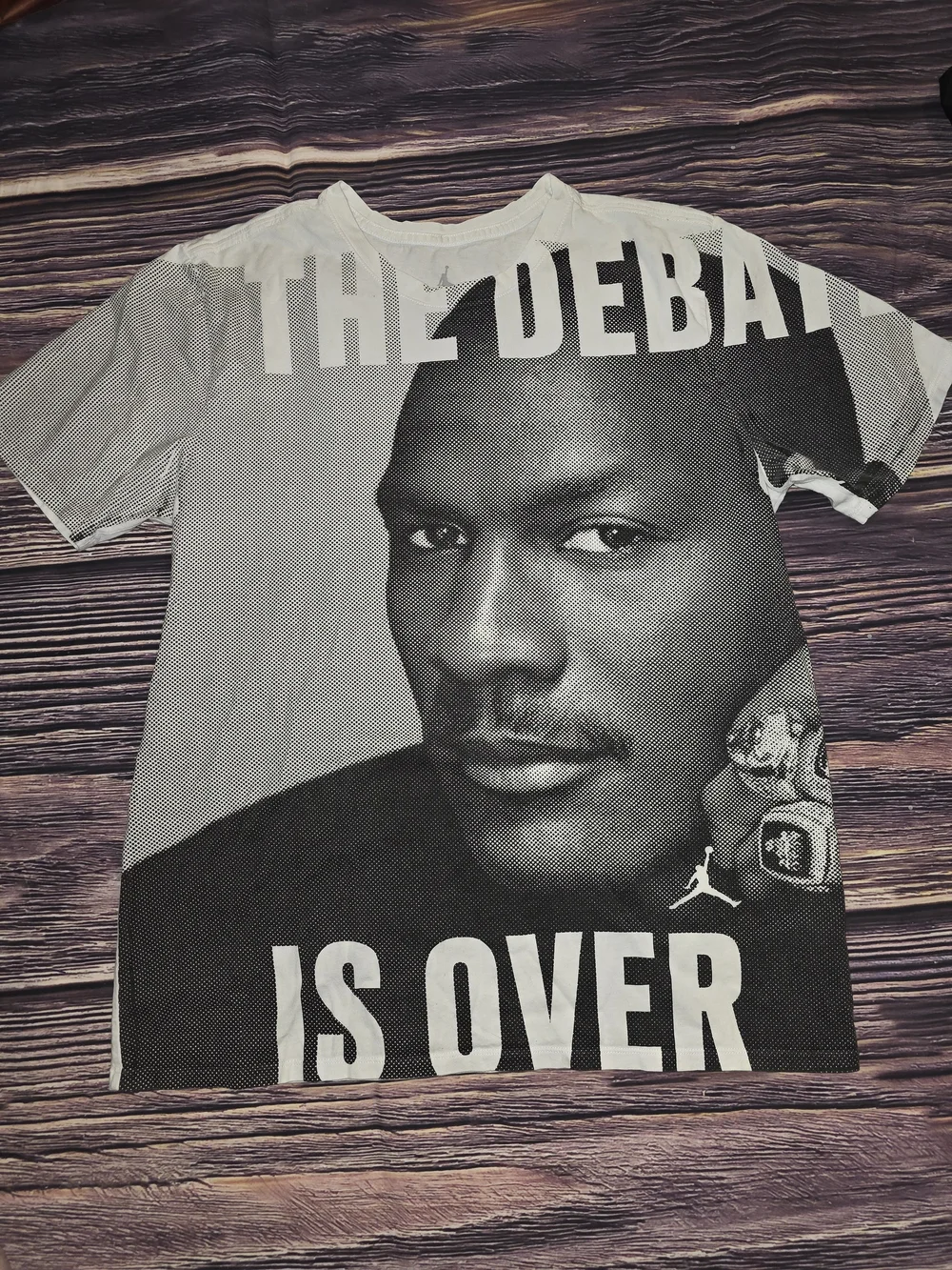 Jordan Black & White 'The Debate Is Over' Short-Sleeve Graphic Tee